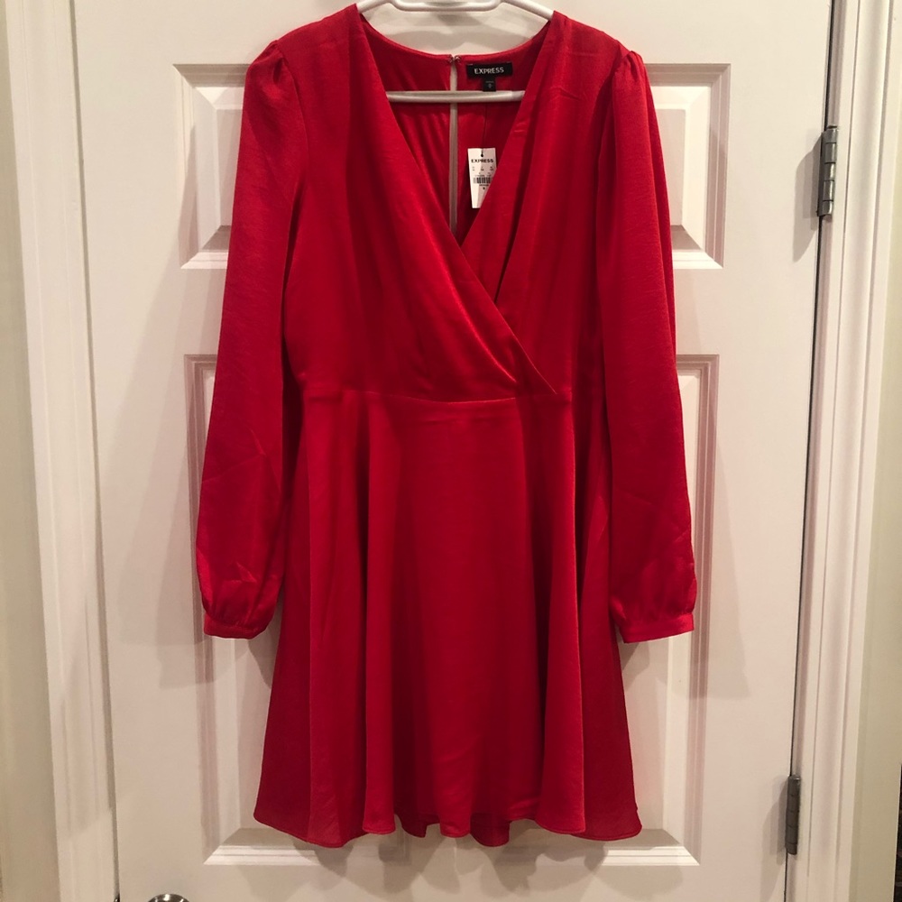 Romantic Red Satin Dress-Med-NWT